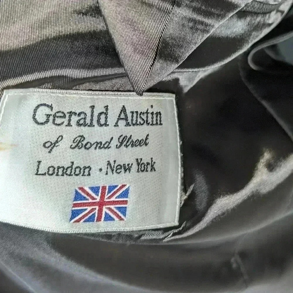 Gerald Austin of Bond St wool blend suit 44L / 38 W neutral check gray - Picture 4 of 8